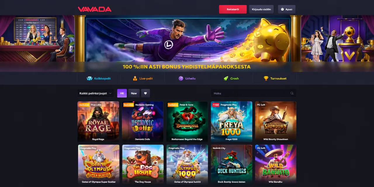 Vavada Casino kolikkopelit vedonlyöntibonus ja suositut pelit Suomi